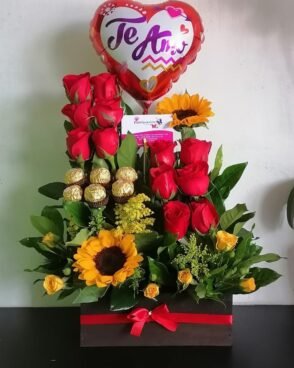 Arreglo de rosas y chocolates AA25